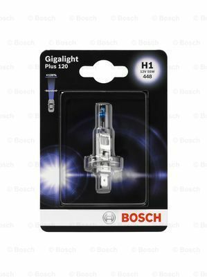 Ampul - Gigalight Plus 120 - 12 V - H1 - 55 W - P1 P14,5s Seffaf Tekli Paket