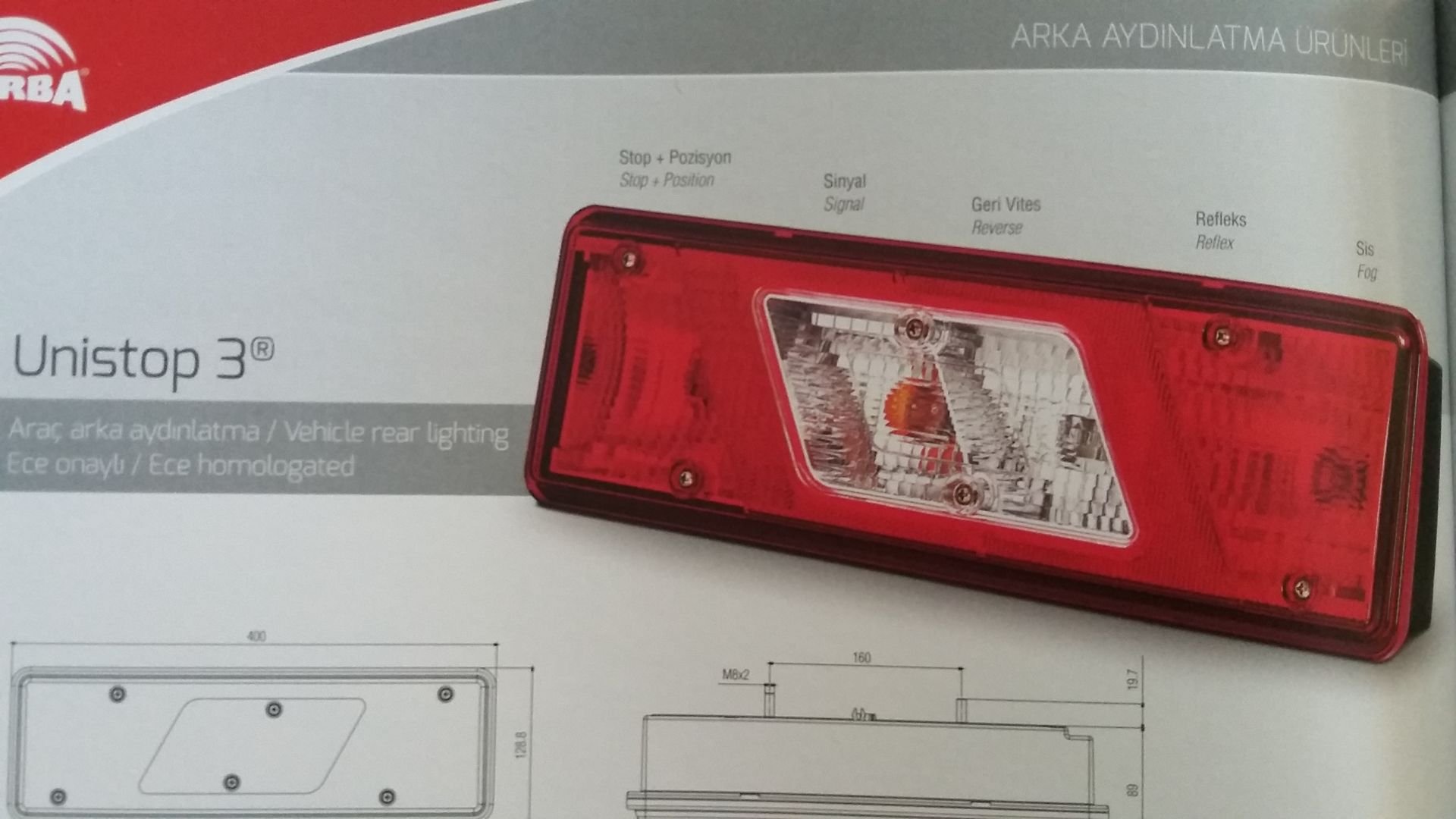 FARBA 14309  FORD TRANSİT STOP LAMBASI SOL  BK3113405CC