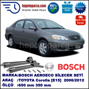 TOYOTA Corolla [E15] 11.2006-..., 650 / 350 mm. BOSCH AEROECO Aparatlı Muz Silecek
