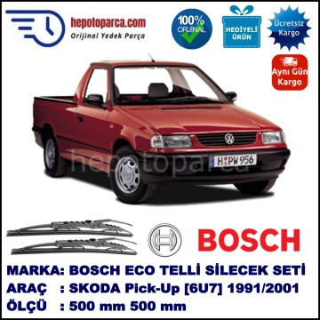 SKODA Pick-Up [6U7] 09.91-03.01 500 / 500 mm. BOSCH ECO Telli Silecek 2'li Takım