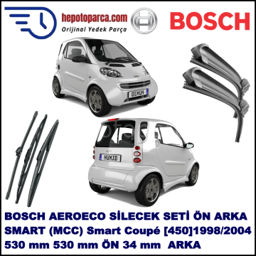 SMART (MCC) Smart Coupé [450] 07,1998-01,2004 Bosch Aeroeco Ön ve Arka Silecek Takımı
