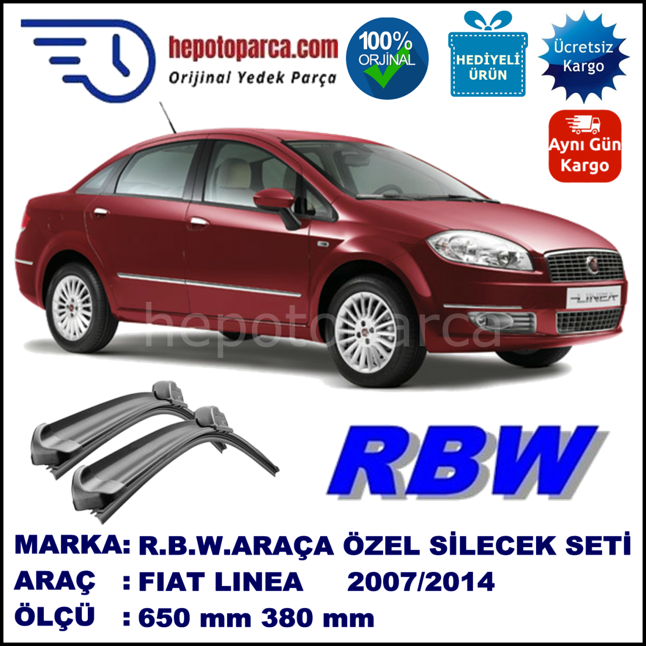 FIAT LINEA MUZ SİLECEK TAKIMI RBW ARACA ÖZEL (2007→)