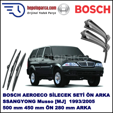 SSANGYONG Musso [MJ] 07,1993-12,2005 Bosch Aeroeco Ön ve Arka Silecek Takımı