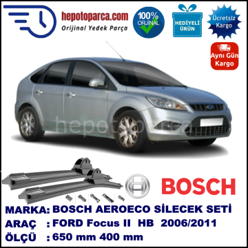FORD Focus II [04, 08] 02.2006-12.2011, 650 / 400 mm. BOSCH AEROECO Aparatlı Muz Silecek