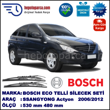 SSANGYONG Actyon  11.06-... 530 / 480 mm. BOSCH ECO Telli Silecek 2'li Takım