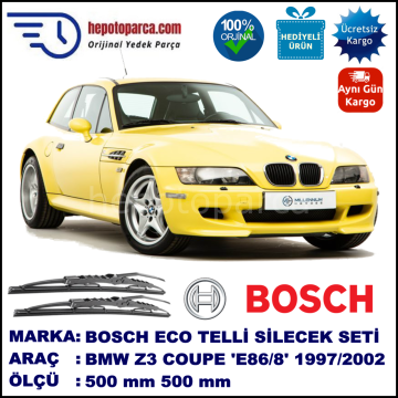 BMW Z3 Coupé [E 36/8] 09.97-06.02 500 / 500 mm. BOSCH ECO Telli Silecek 2'li Takım