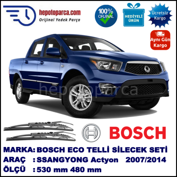 SSANGYONG Actyon Sports  03.07-... 530 / 480 mm. BOSCH ECO Telli Silecek 2'li Takım