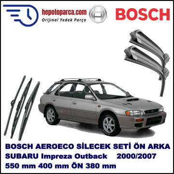 SUBARU Impreza Outback [GD, GG] 10,2000-06,2007 Bosch Aeroeco Ön ve Arka Silecek Takımı