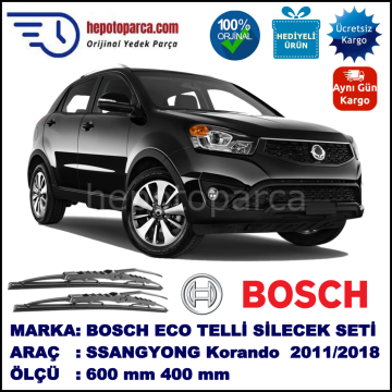 SSANGYONG Korando C  03.11-... 600 / 400 mm. BOSCH ECO Telli Silecek 2'li Takım