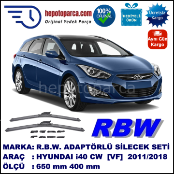 HYUNDAI i40 CW Kombi [VF] 03.2011-..., 650 / 400 mm.  RBW  ADAPTÖRLÜ MUZ SİLECEK SETİ