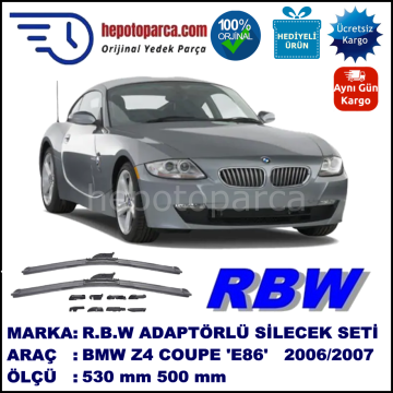 BMW Z4 Coupé [E 86] 03.2006-07.2007, 530 / 500 mm.  RBW  ADAPTÖRLÜ MUZ SİLECEK SETİ