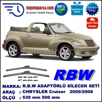 CHRYSLER PT Cruiser Cabrio [PT] 09.2000-08.2008, 530 / 500 mm.  RBW  ADAPTÖRLÜ MUZ SİLECEK SETİ