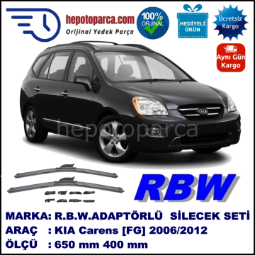 KIA Carens [FG] 09.2006-..., 650 / 400 mm.  RBW  ADAPTÖRLÜ MUZ SİLECEK SETİ