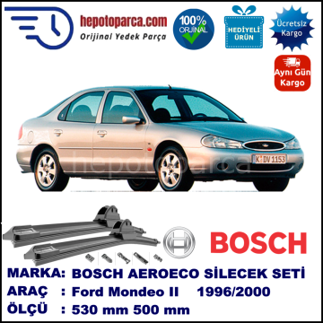 FORD Mondeo II [97] 08.1996-09.2000, 530 / 500 mm. BOSCH AEROECO Aparatlı Muz Silecek