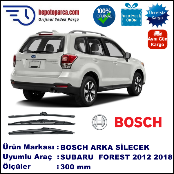 SUBARU Forester  [S13] 300 mm 11.2012-... BOSCH Arka Silecek