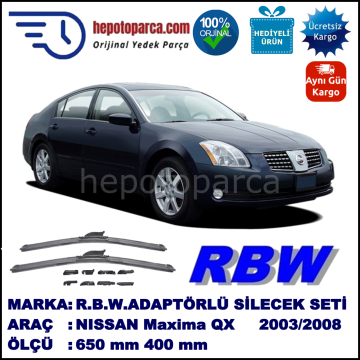 NISSAN Maxima [A34] 02.2003-05.2008, 650 / 400 mm.  RBW  ADAPTÖRLÜ MUZ SİLECEK SETİ