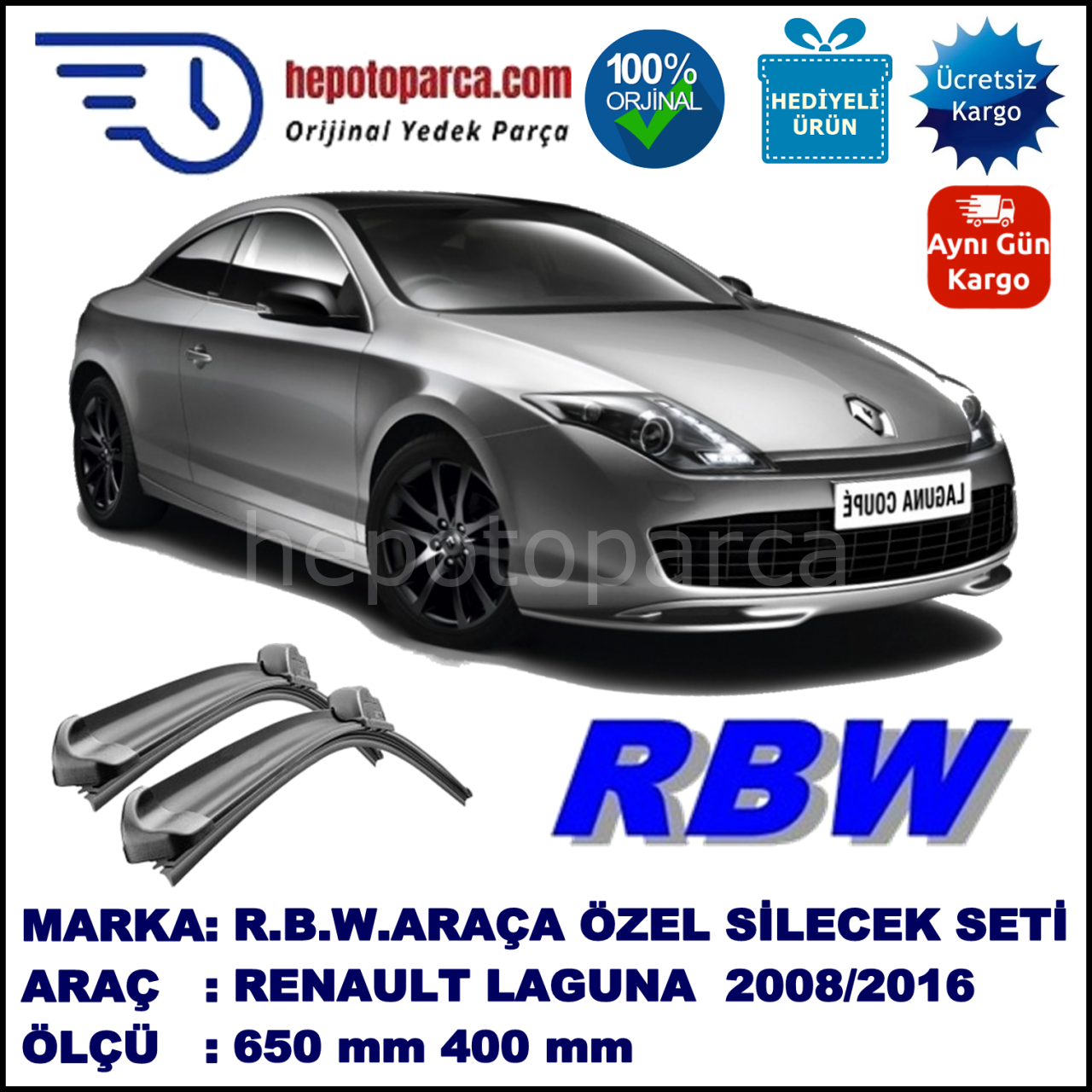 RENAULT LAGUNA COUPÉ MUZ SİLECEK TAKIMI RBW ARACA ÖZEL (2008-2016)