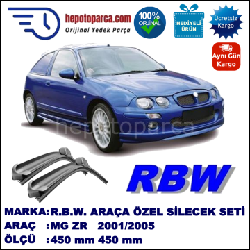 MG ZR  10.01-05.05 450 / 450 mm. RBW Muz Silecek Seti  2'li Takım. U Kanca Uyumludur.