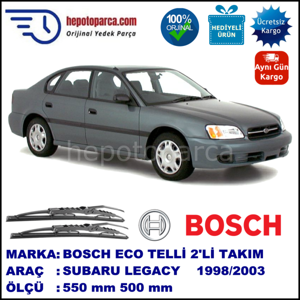 SUBARU Legacy Sedan [BE/BH] 10.98-06.03 550 / 500 mm. BOSCH ECO Telli Silecek 2'li Takım