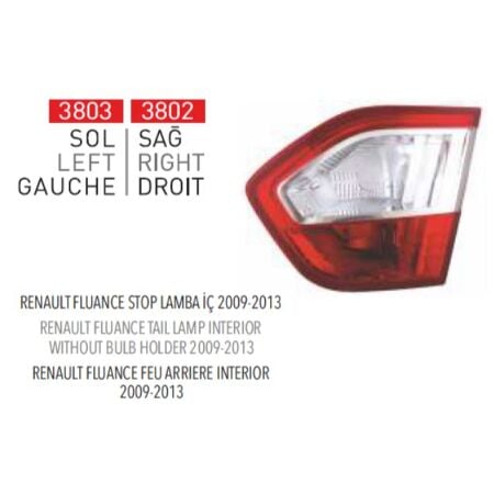 PLEKSAN.3803 FLUANCE  STOP LAMBASI İÇ SOL RENAULT