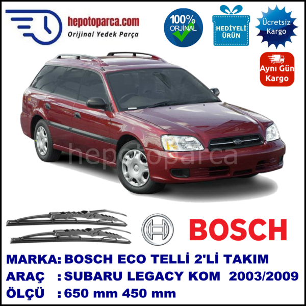 SUBARU Legacy Kombi [BL/BP] 07.03-05.09 600 / 450 mm. BOSCH ECO Telli Silecek 2'li Takım