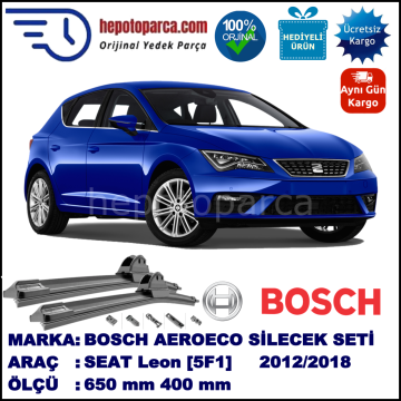 SEAT Leon [5F1] 09.2012-..., 650 / 400 mm. BOSCH AEROECO Aparatlı Muz Silecek