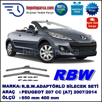 PEUGEOT 207 CC [A7] 03.2007-..., 650 / 400 mm.  RBW  ADAPTÖRLÜ MUZ SİLECEK SETİ