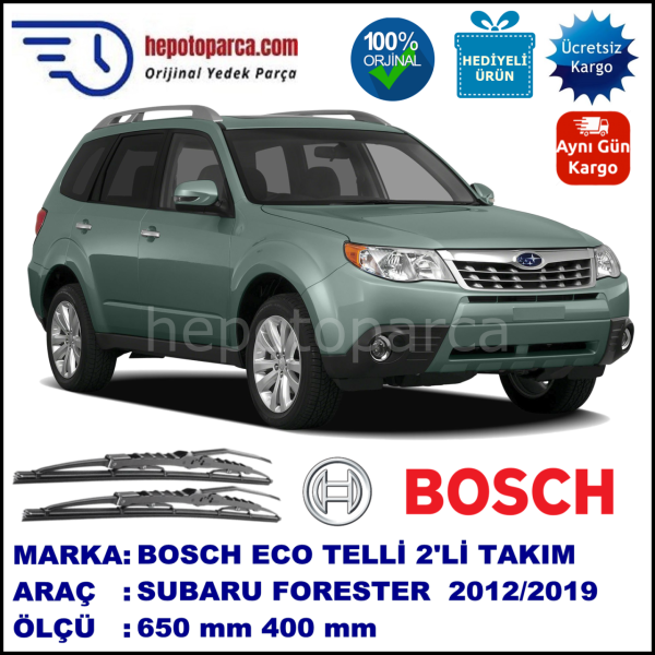 SUBARU Forester  [S13] 11.12-... 650 / 400 mm. BOSCH ECO Telli Silecek 2'li Takım