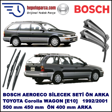 TOYOTA Corolla [E10; E11] 05,1992-09,2001 Bosch Aeroeco Ön ve Arka Silecek Takımı