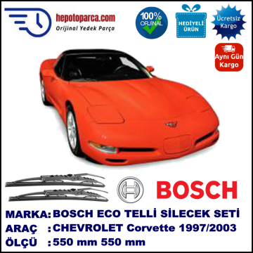 CHEVROLET Corvette Coupé  01.97-08.03 550 / 550 mm. BOSCH ECO Telli Silecek 2'li Takım