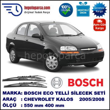 CHEVROLET Kalos [KL1S, T200] 02.05-08.06 550 / 400 mm. BOSCH ECO Telli Silecek 2'li Takım