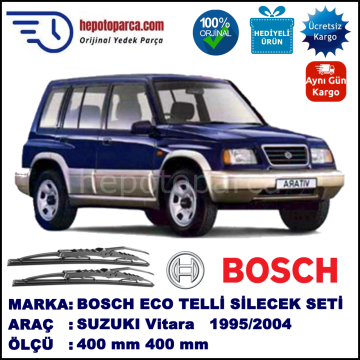 SUZUKI Vitara  09.95-03.04 400 / 400 mm. BOSCH ECO Telli Silecek 2'li Takım