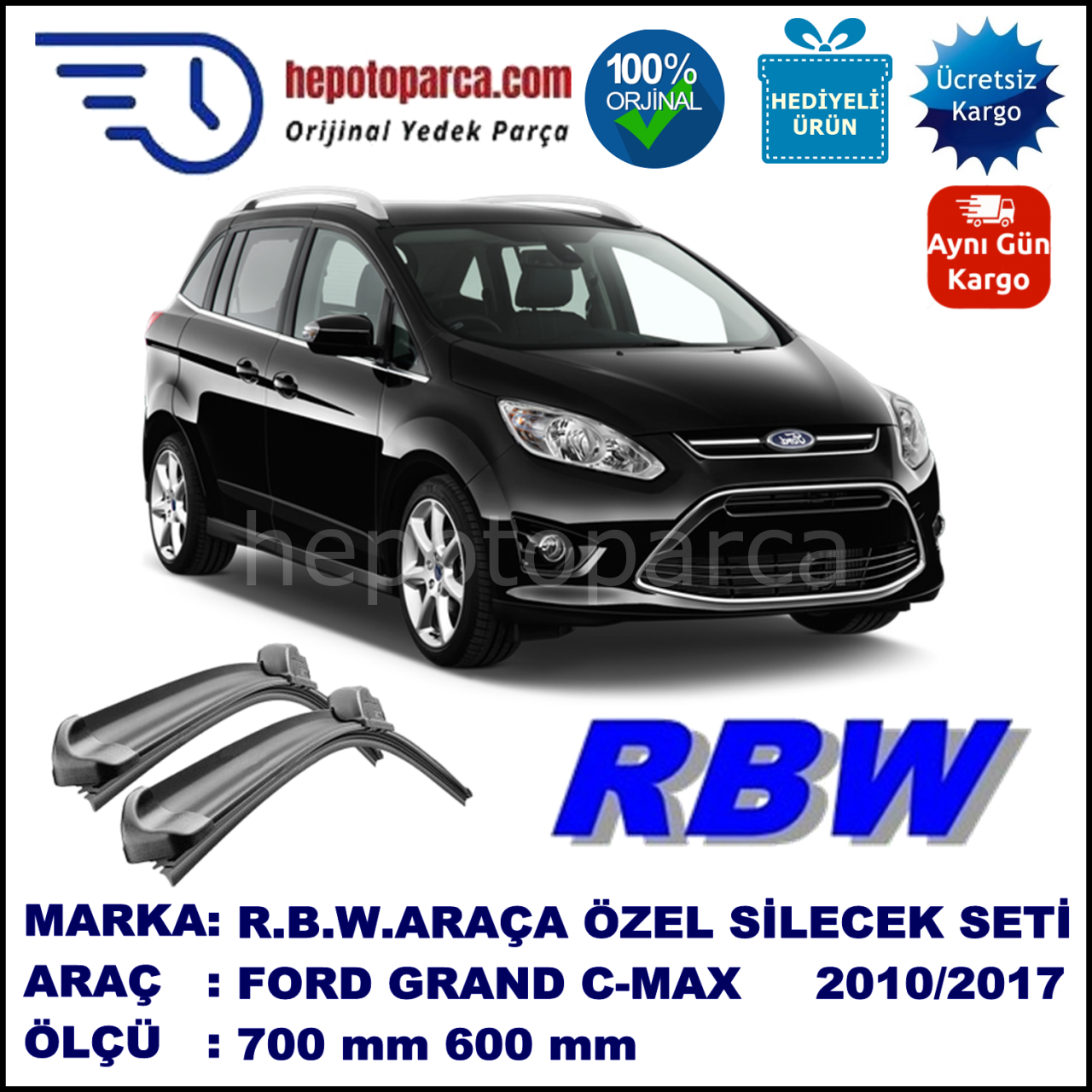 FORD GRAND C-MAX MUZ SİLECEK TAKIMI RBW ARACA ÖZEL (2010→)