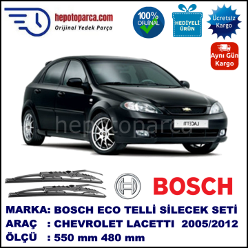 CHEVROLET Lacetti [KL1N, J200] 02.05-... 550 / 480 mm. BOSCH ECO Telli Silecek 2'li Takım