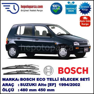 SUZUKI Alto Hatchback [EF] 10.94-02.02 480 / 450 mm. BOSCH ECO Telli Silecek 2'li Takım