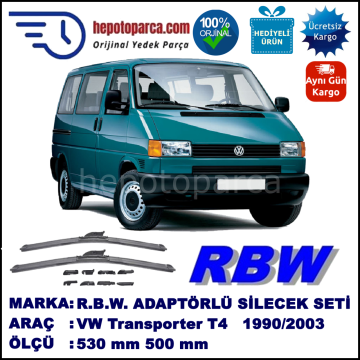 VW Transporter T4 [70, 7D] 09.1990-06.2003, 530 / 500 mm. BOSCH AEROECO Aparatlı Muz Silecek