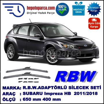 SUBARU Impreza [G13/G23] 10.2011-..., 650 / 400 mm.  RBW  ADAPTÖRLÜ MUZ SİLECEK SETİ