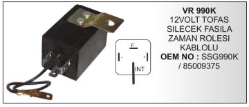 SSG990K 12V TOFAŞ KABLOLU silecek rölesi Kablolu,  30250010