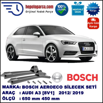 AUDI A3 [8V1] 04.2012-..., 650 / 450 mm. BOSCH AEROECO Aparatlı Muz Silecek
