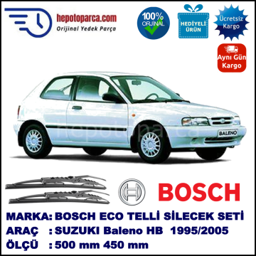 SUZUKI Baleno Hatchback  04.95-09.05 500 / 450 mm. BOSCH ECO Telli Silecek 2'li Takım