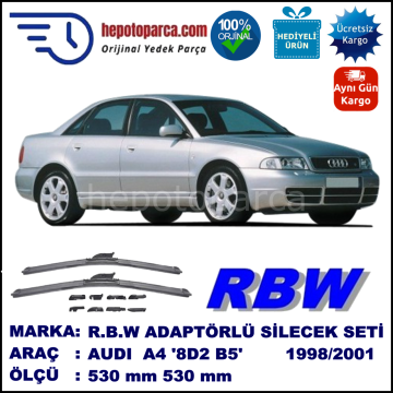 AUDI A4 [8D2; B5] 08.1998-09.2001, 530 / 530 mm.  RBW  ADAPTÖRLÜ MUZ SİLECEK SETİ