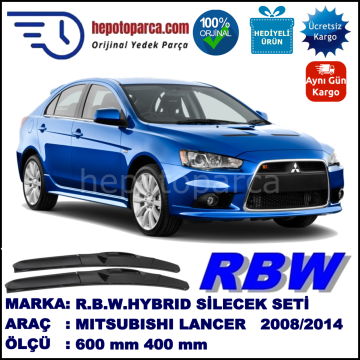 MITSUBISHI Lancer Sportback [CX] 07.08-... 600 / 400 mm. RBW Hybrid Silecek Seti. U Kanca Uyumlu Hibrit