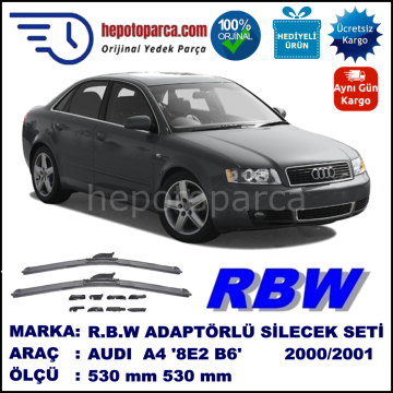 AUDI A4 [8E2; B6] 10.2000-03.2001, 530 / 530 mm.  RBW  ADAPTÖRLÜ MUZ SİLECEK SETİ