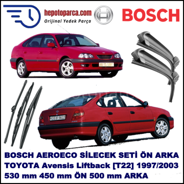 TOYOTA Avensis Liftback [T22] 10,1997-01,2003 Bosch Aeroeco Ön ve Arka Silecek Takımı