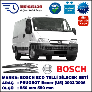 PEUGEOT Boxer  [U5] 02.2002-05.2006 550 / 550 mm. BOSCH Telli Silecek 2'li Takım