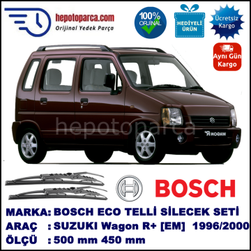 SUZUKI Wagon R+ [EM] 10.96-05.00 500 / 450 mm. BOSCH ECO Telli Silecek 2'li Takım