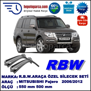 MITSUBISHI Pajero [V80, V90] 09.06-... 550 / 500 mm. RBW Muz Silecek Seti  2'li Takım. U Kanca Uyumludur.