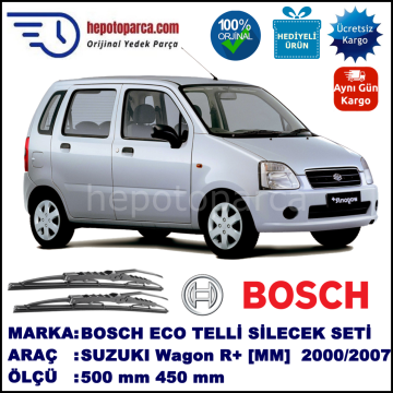 SUZUKI Wagon R+ [MM] 05.00-... 500 / 450 mm. BOSCH ECO Telli Silecek 2'li Takım