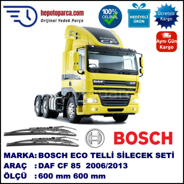 DAF CF 85  04.2006--> 600 / 600 mm. BOSCH Telli Silecek 2'li Takım