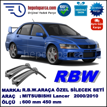 MITSUBISHI Lancer [CS/CT] 12.00-04.10 600 / 450 mm. RBW Muz Silecek Seti  2'li Takım. U Kanca Uyumludur.